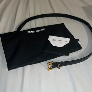Saint Laurent Black Square Monogramme Belt